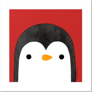 Cute Penguin Face Posters and Art